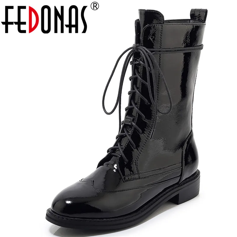 Женские ботинки Челси FEDONAS классические теплые из натуральной кожи вечерние в