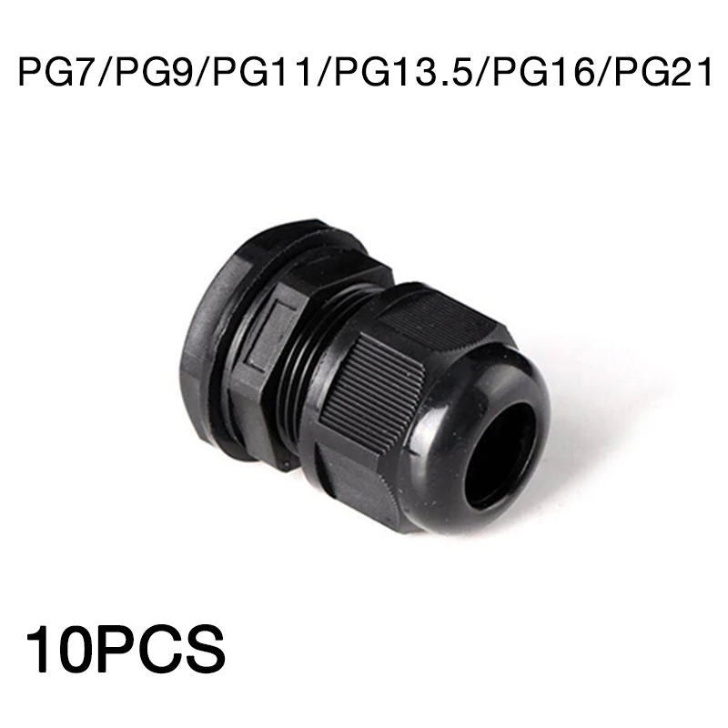 

Cheapest 10 x Black Plastic Waterproof Connector PG7 3-6.5mm Diameter Cable Gland