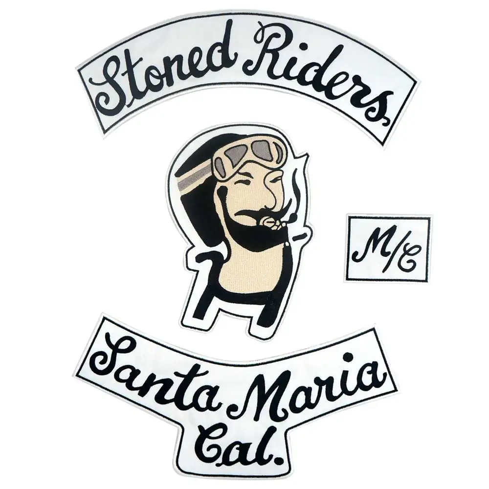 Большие вышитые байкерские нашивки с принтом Санта марис 4 шт./лот|Заплатки| |