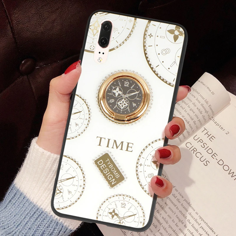 Белый Алмазный чехол для huawei P30 P20 Pro Lite, чехол для huawei mate 20 Pro Honor 10 20 8X 9X Nova 3 5 4 E, блестящие Чехлы для держателей колец - Цвет: Белый