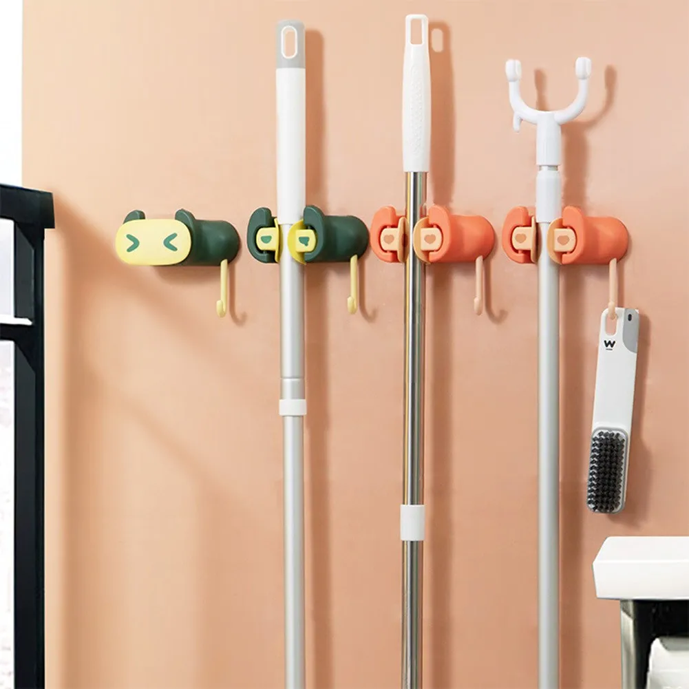 

Wall Mounted Holder Mop Hanger Broom Brush Organizer Storage Rack Kitchen Mounted Mop Organizer Holder Brush Broom Hanger