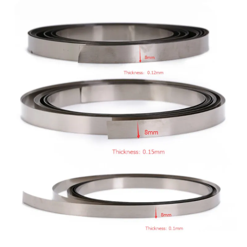 

2M 8mm X 0.1/0.12/0.15 Nickel Plated Steel Strip Tape For Li 18650 Battery Spot Welding Compatible For Spot Welder Machine
