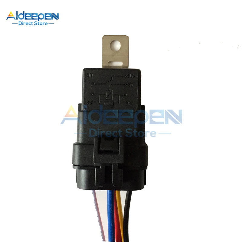 DC 12V 40A 4Pin 5Pin водонепроницаемое автомобильное реле с 105 мм длиной провода для