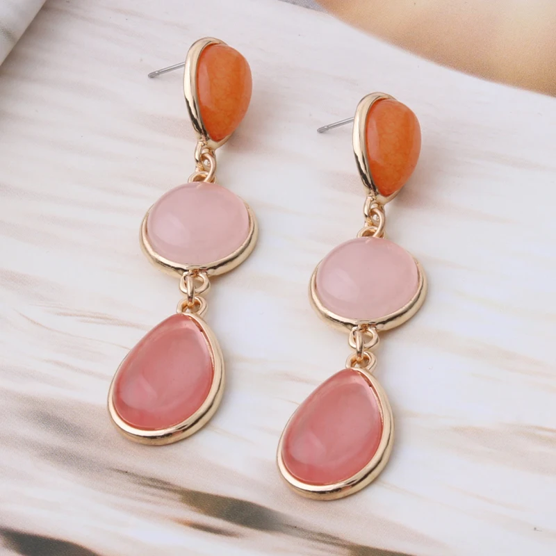 NeeFu WoFu Natural Dangling Earrings For Woman Dangle Earring Round Ear Charm Brinco Oorbellen Christmas Gift | Украшения и