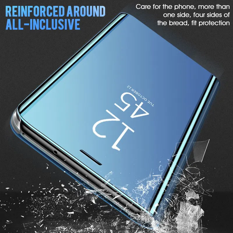 Умный прозрачный зеркальный чехол для samsung Galaxy S10 lite S9 S8 Plus S7 edge Note 9 8 A30 A50 M20 A9 A8 A7 A6 A5