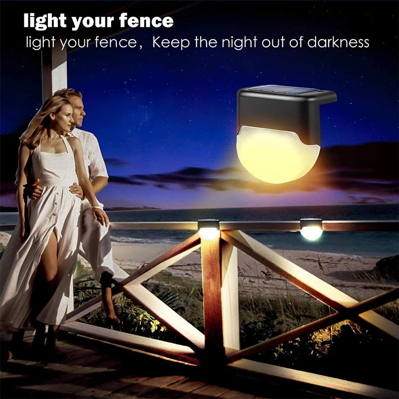

8 Packs Outdoor Solar Path Stair Lamp Garden Landscape Step Deck Lamp Waterproof Wall Light Balcony Fence Lights