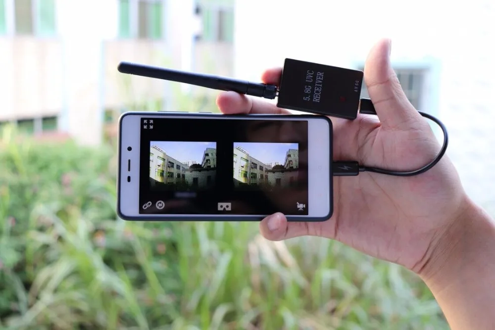 Мини приемник 5 8G FPV UVC передача видео OTG VR + 48 каналов 25 МВт 100 мВт переключаемая