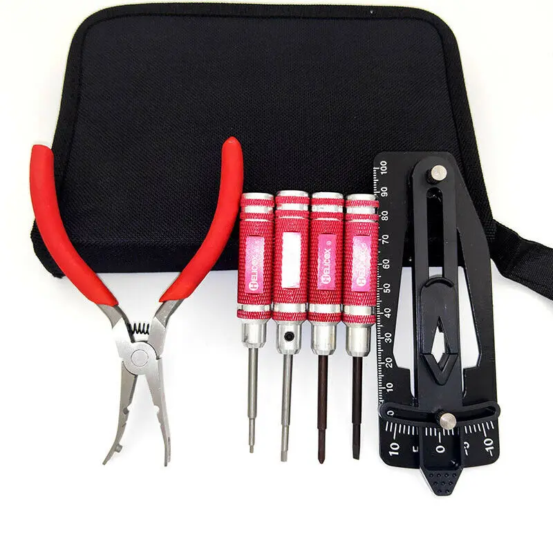 

6 in 1 Ball Link Plier Pitch Guage H1.5/H2.5 Hexagon Screw Driver Tools with bag For RC parts helicopter Car boat