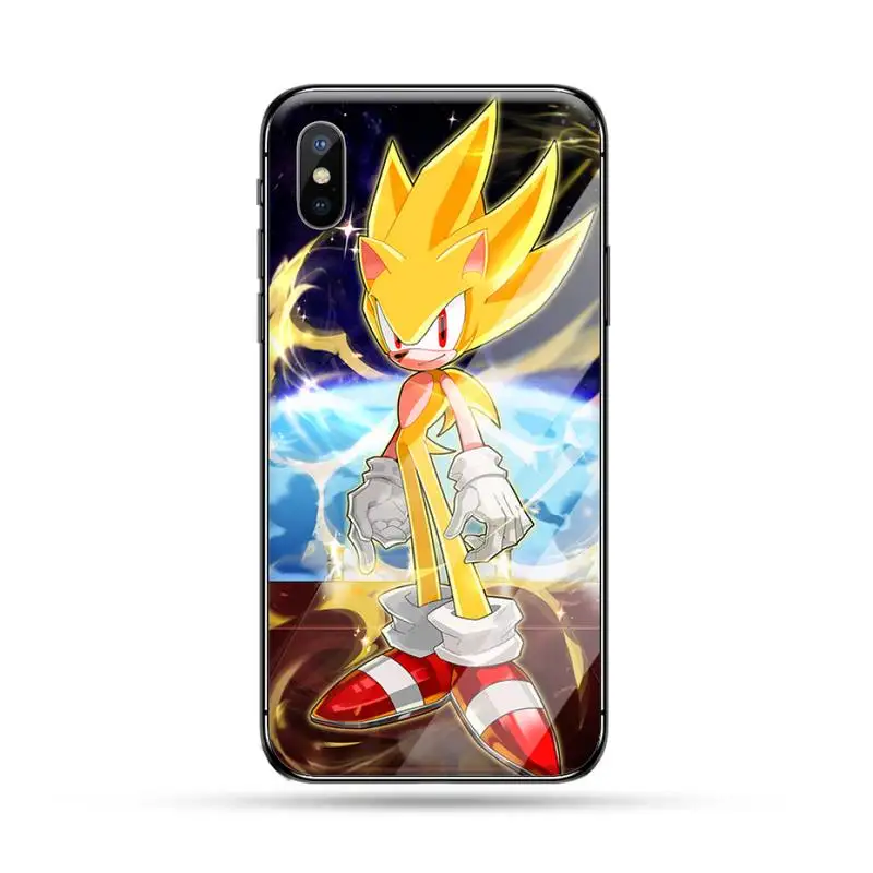 

Animation Sonic The Hedgehog Phone Case Tempered glass For iphone 5C 6 6S 7 8 plus X XS XR 11 PRO MAX