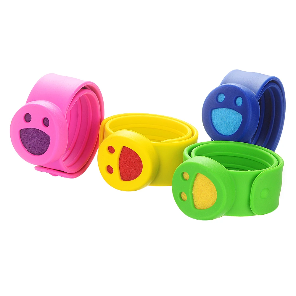 10 шт. Карамельный цвет красоты с улыбающимся лицом силиконовый СЛЭП браслет