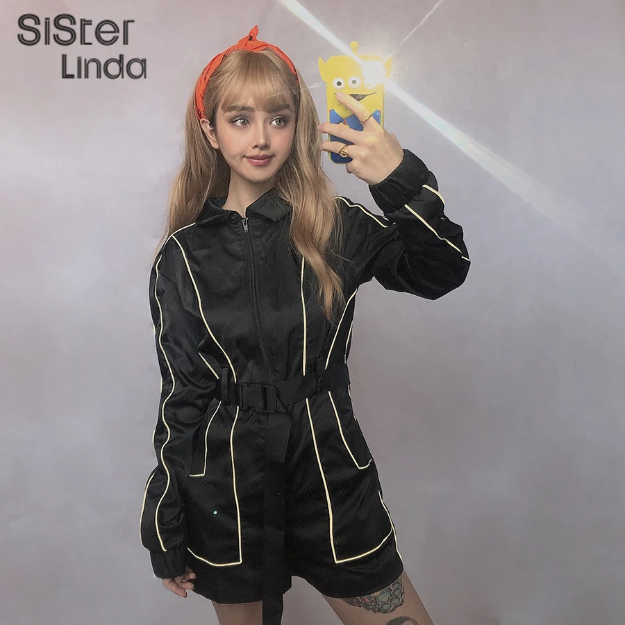 Женский светоотражающий комбинезон Sisterlinda вечерние Обтягивающие Комбинезоны