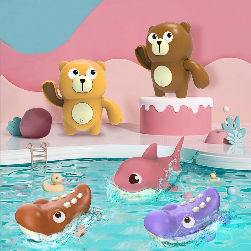 

Kids Bath Toys Baby Cute Cartoon Animal Bear Crocodile Water Toy Bathroom Beach Shower Swimming Toddler Baby Toys Gift