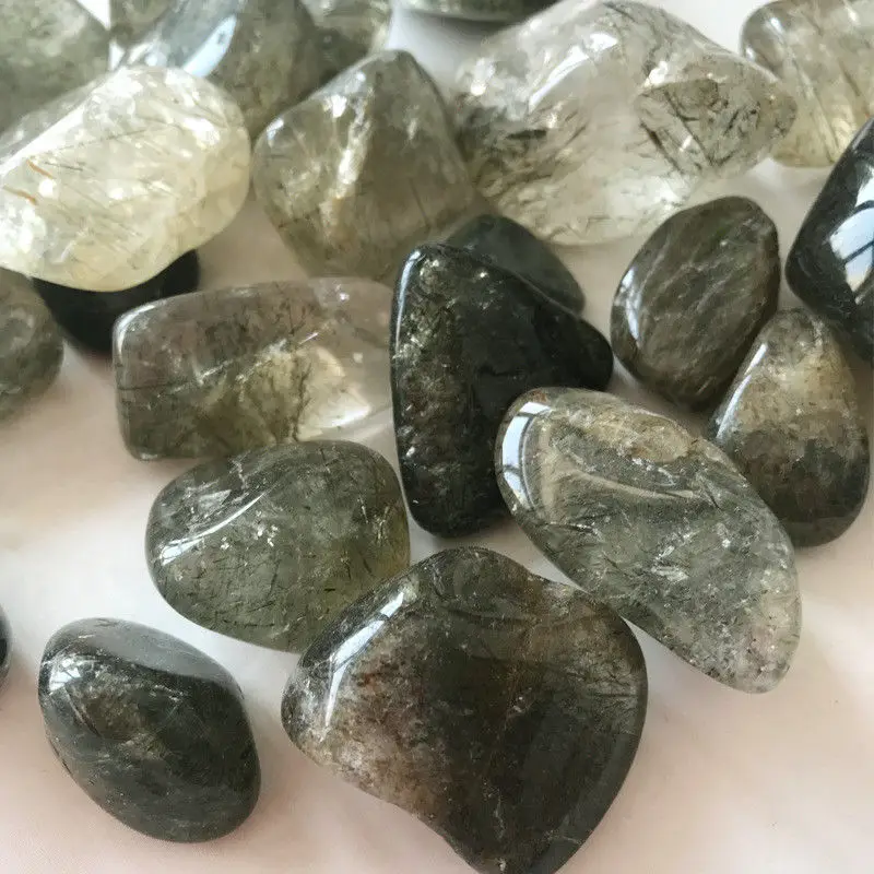 100 г натуральный кристалл большой зеленый кварц Rutilated Healing образец камня минералы