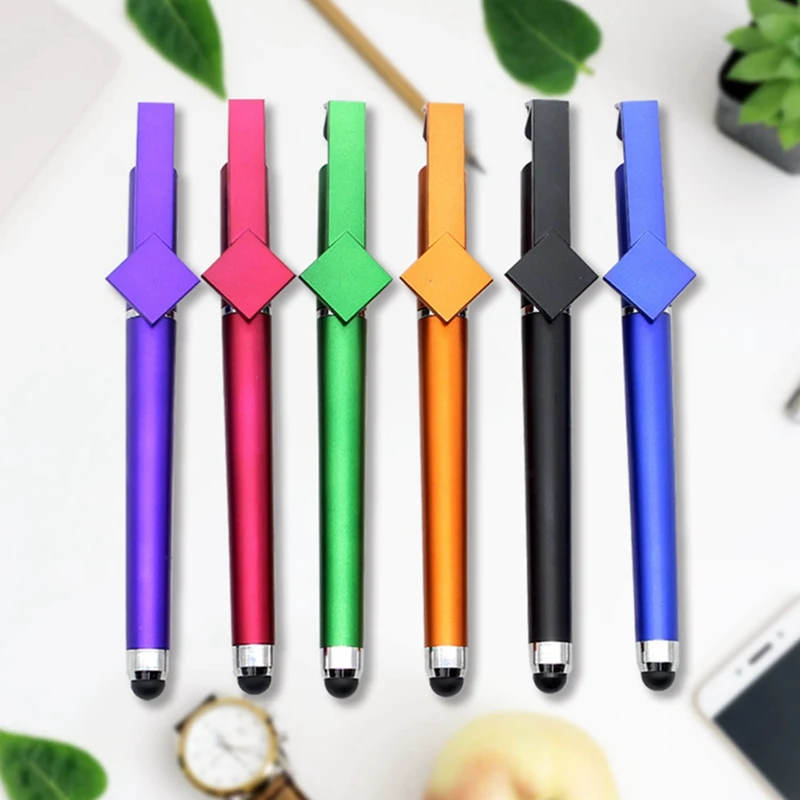 Multi-function Mobile Phone Stylus + Ball pen Stand Holder Gift Advert ad Logo Custom Picture DIY for Iphone 6 7 | Мобильные