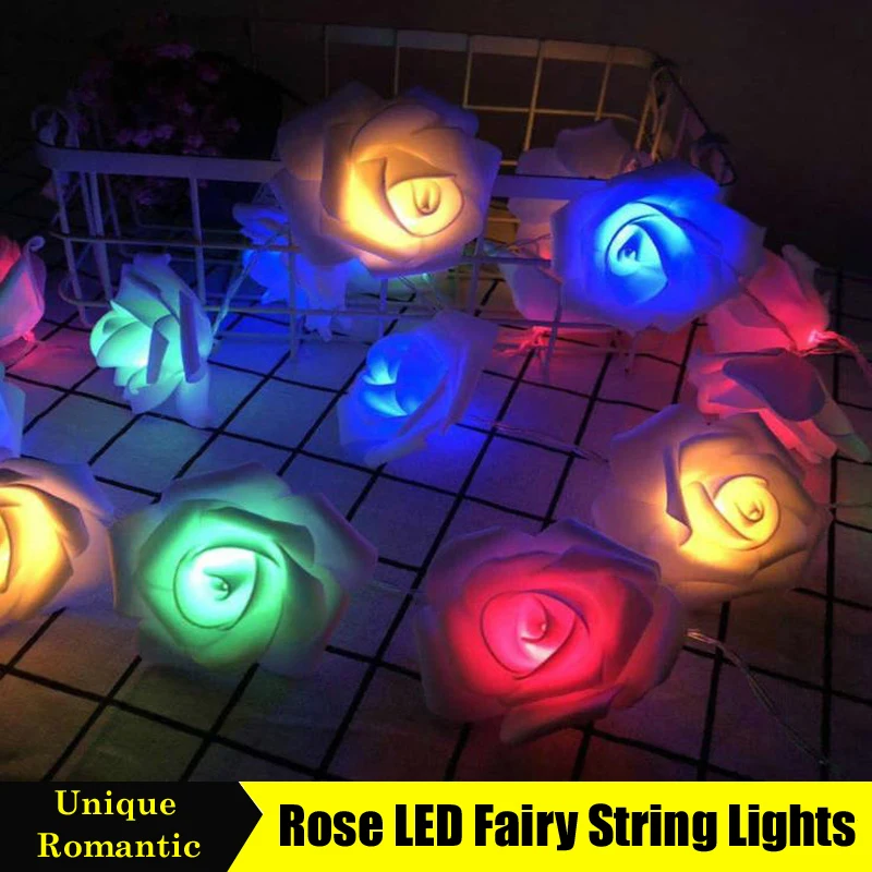 Батарея работает 1M/3m/5M LED розы Волшебная Гирлянда новогодняя Праздничная