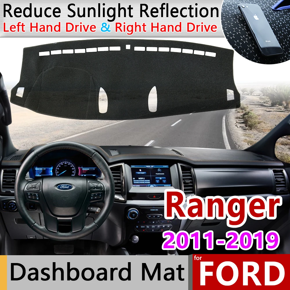Для Ford Ranger T6 2011 2012 2013 2014 2015 2016 2017 2018 2019 Противоскользящий коврик для приборной
