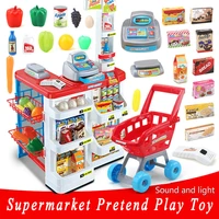 new big size kitchen set 82cm height plastic pretend play toy with light kids kitchen cooking supermarket play food cart toy d76