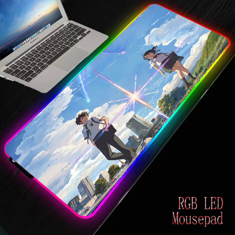 

MRGBEST Anime your name Extra Large Big Computer Gaming Mousepad Anti-slip Natural Rubber with Locking Edge Gaming Mouse Mat