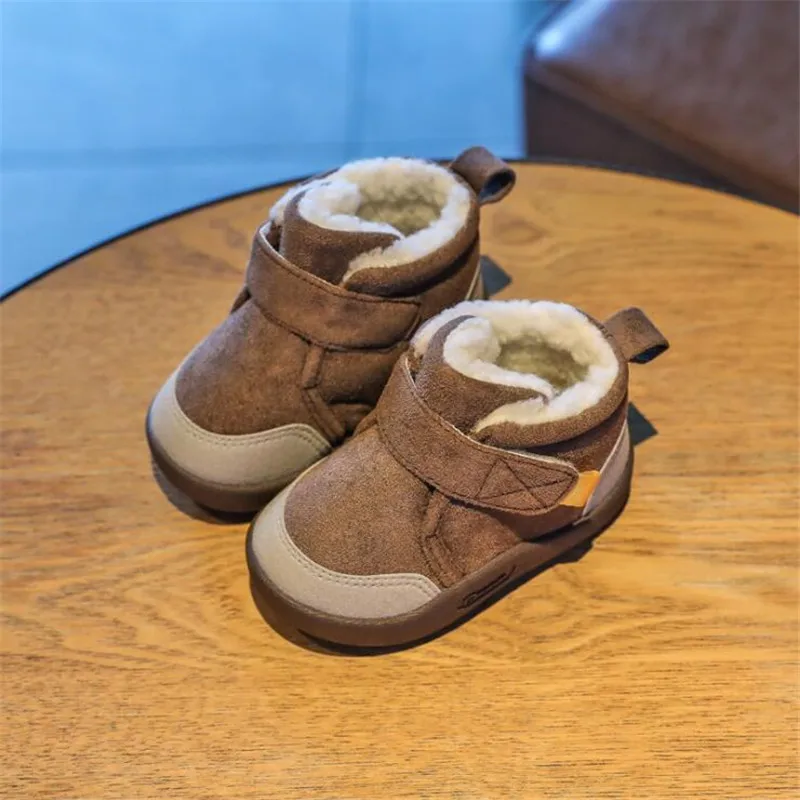 

Baby Warm Martin Bwinter New Boys Plus Thicken Velvet Cotton Shoes Girls Waterproof Short Boots Toddler Footwear Boots