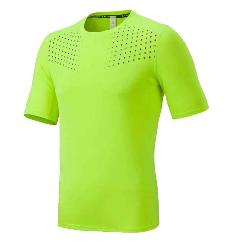 Мужская Черная Спортивная футболка с коротким рукавом и круглым воротником