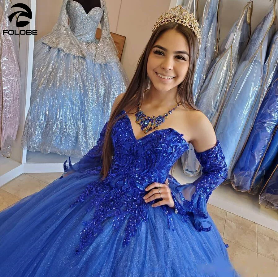 Royal Blue Princess Quinceanera Dresses 2020 Lace Applique Sweetheart Lace-up Corset Back Sweet 16 Prom Dress | Свадьбы и торжества