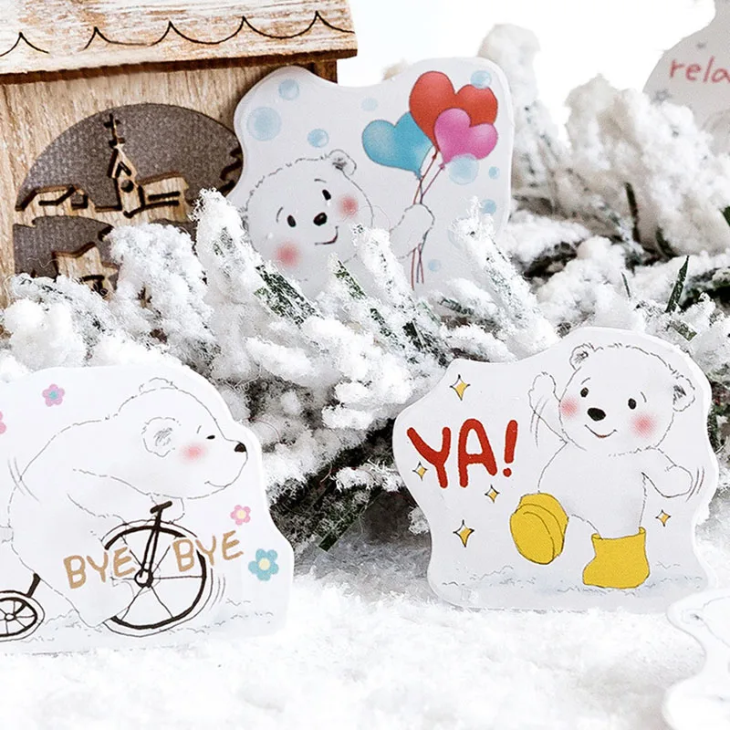 45 шт. Kawaii Белый медведь Декор наклейки милые канцелярские Наклейки японские наклейки для детей девочек DIY Скрапбукинг ежедневник, альбомы