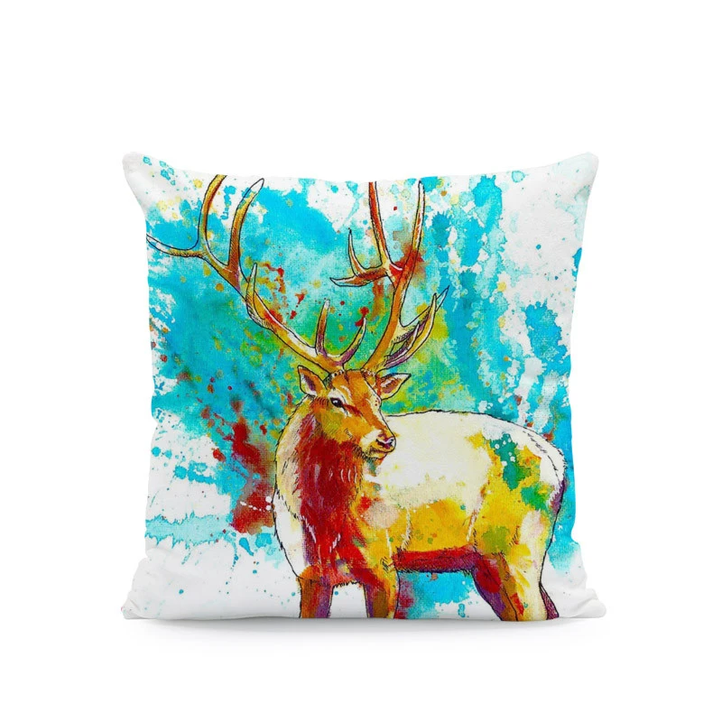 Индивидуальная наволочка с акварелью медведь фламинго лошадь кошка животное