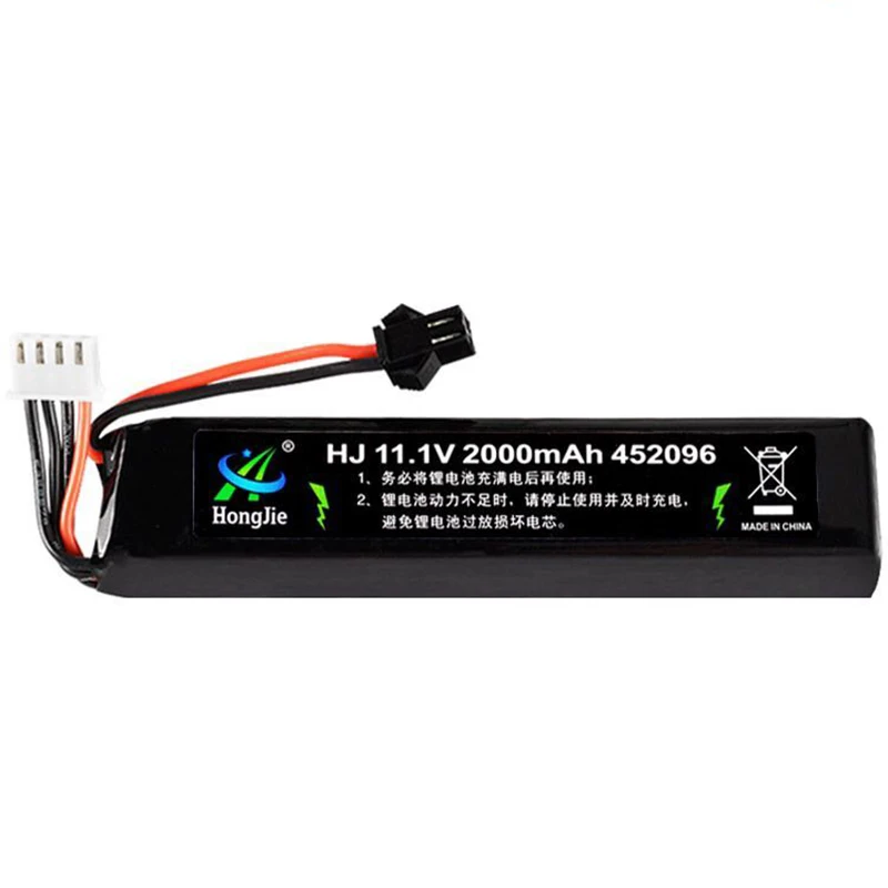 

Airsoft Electric Gun 11.1V 2000mAh 30C Max 60C RC Toy Car Li-Po Battery Gelall Blaster J9 J11 CYMA G&G AR15 AEG SM Type