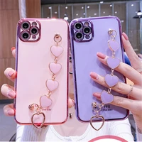 Bling Electroplated Heart Love Bracelet Wristband Case For Samsung A32 A13 03S 21S 30S A750 M31