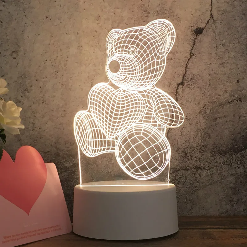 

Modern Romantic 3D Night Light LED Heart-shaped Balloon Creative Ambience Lighting Holiday Gifts USB Powered Bedroom Desk Lamp