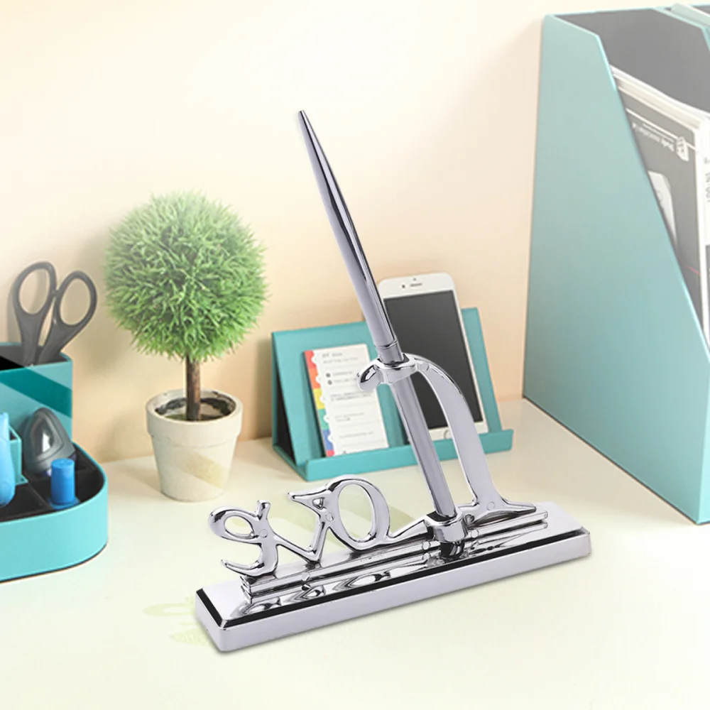 Свадебные ручка с серебряным покрытием Металл любовь держатель для вечеринок в