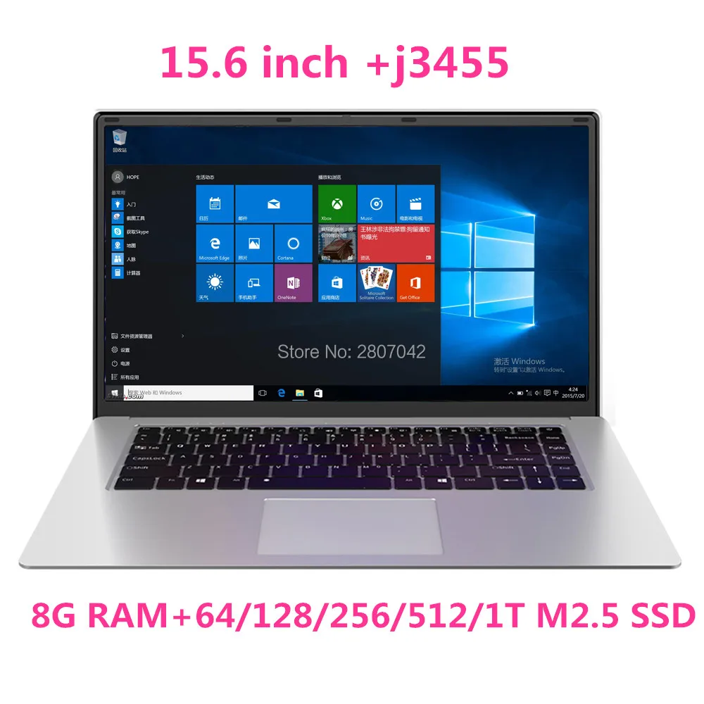 15 6 дюймовый ноутбук с 8 Гб ОЗУ 1 ТБ ГБ 512 256 SSD Игровые ноутбуки ультрабук intel j3455