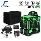 Лазерный 3D уровень FASGet, самонивелирующийся зеленый нивелир мощностью 12 линий, горизонтали и вертикали на 360 градусов с пересечением