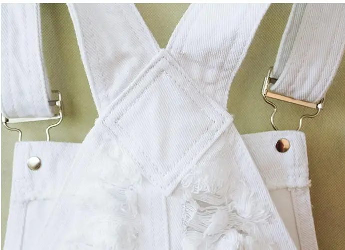 

2021 Newest Womens Denim Overalls Ripped Casual Female Jeans White Hole Summer Bib Sling Playsuits Sleeveless Jeans Shorts J2754