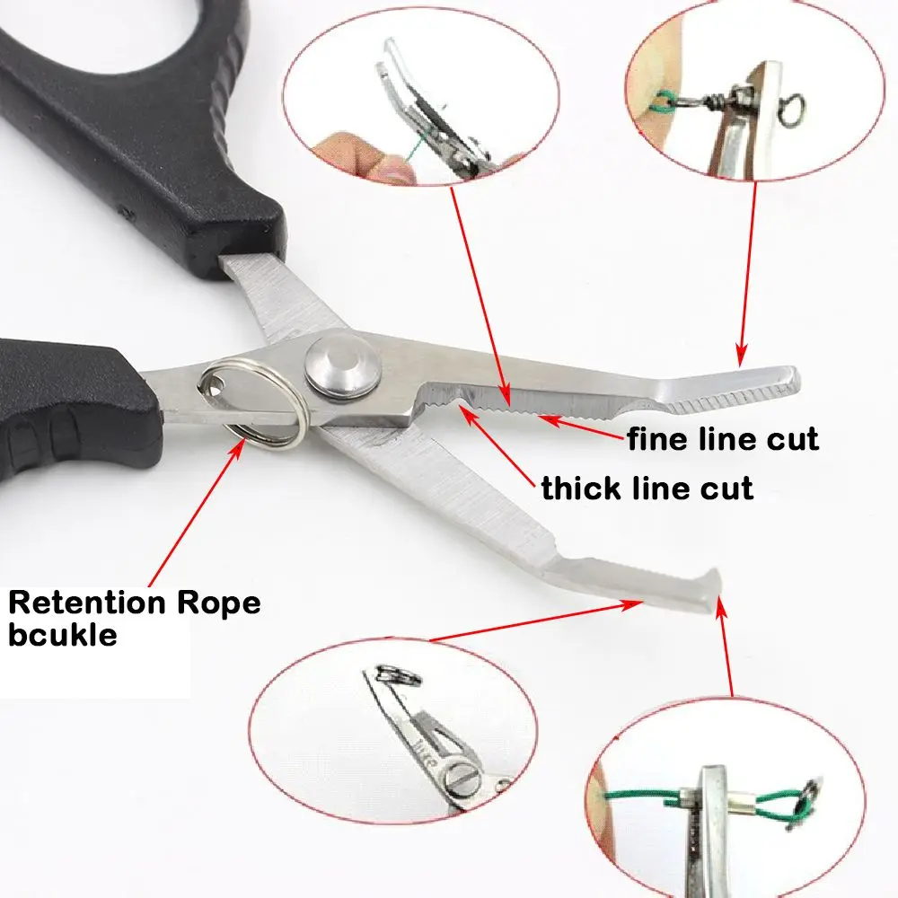 

Stainless Steel Fishing Plier Scissor Line Cutter Hook Remover Tackle Remove Wire Multifunction Line Cutter Scissors Pliers