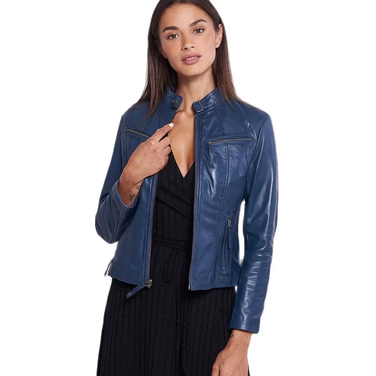 VAINAS European Brand Women Genuine leather jacket for women Real sheep leather Motorcycle jackets Biker jackets Zate