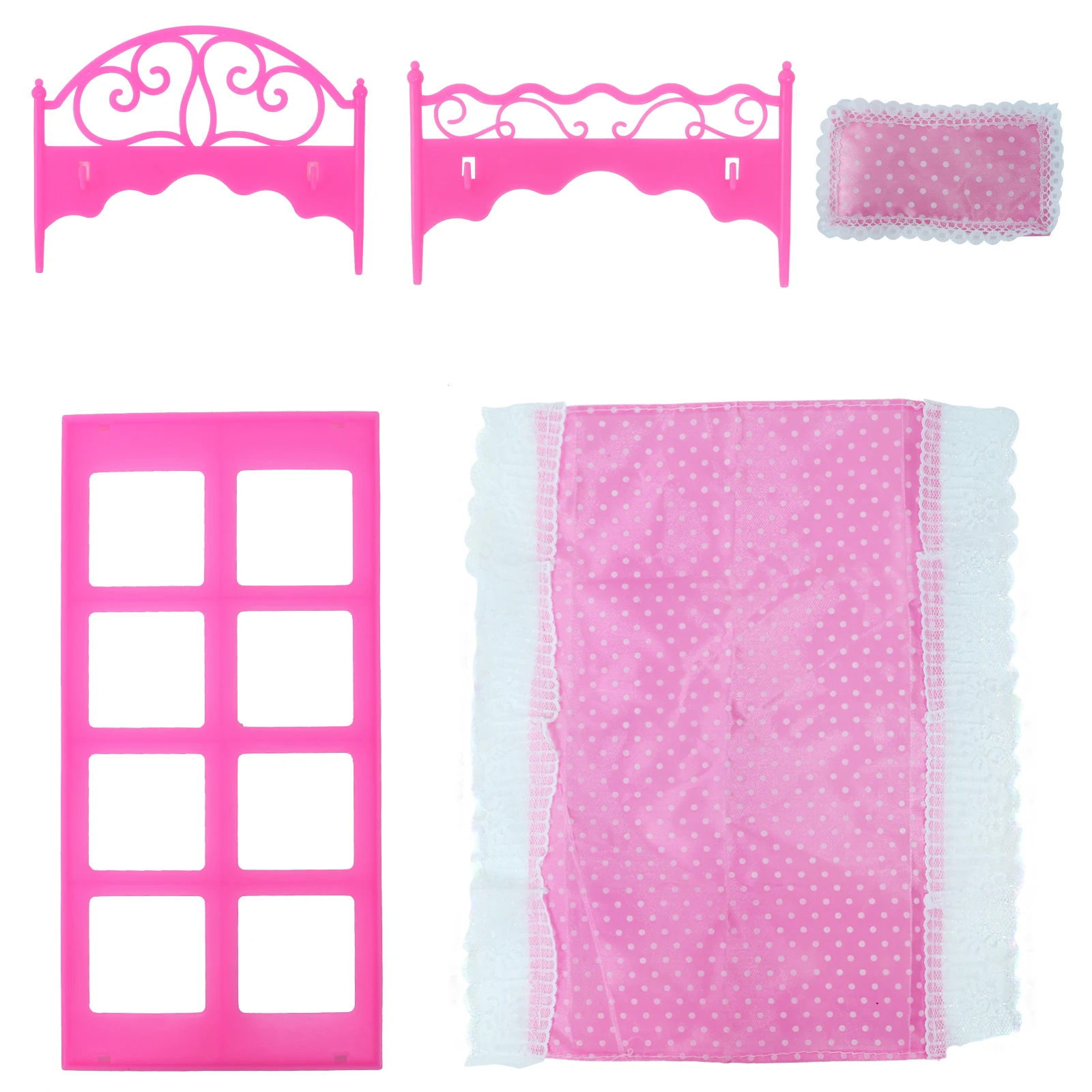 

3 Items/Lots = 1x Doll Bed Furniture + 1x House Dressing Table + 1x Flower Cloth Sofa For Doll Accessories Birthday Toy