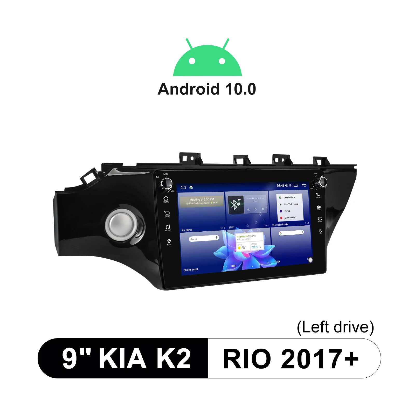 구매 안드로이드 10 자동차 라디오 기아 K2 리오 2017 + 블루투스 9 ''gps 4G 멀티미디어 플레이어 무선 Carplay 지원 스티어링 휠 제어