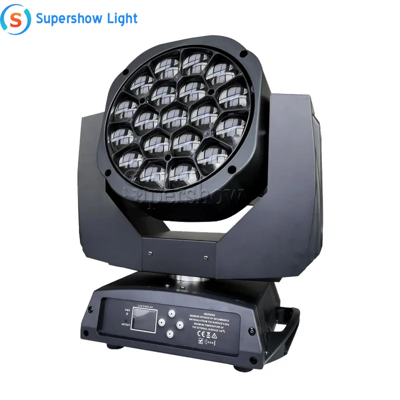 19x15 Вт RGBW глаза пчел большие перемещение головы с зумом Вращающийся DJ вечерние