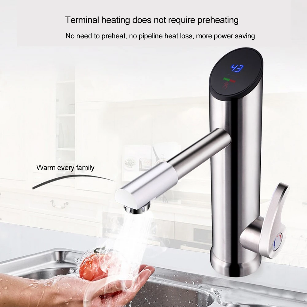 

Electric Instant Water Heater Tap Shower Digital Intelligent Electric Hot Water Faucet Tankless Heating Bathroom Kitchen Faucet