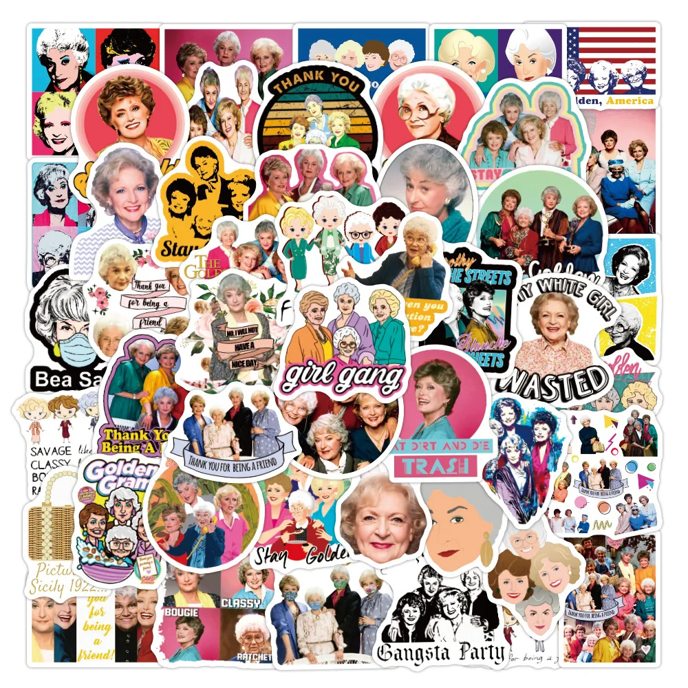 Pegatinas de Anime Stay Golden Girl para chica, pegatinas de grafiti impermeables para casco de Snowboard, ordenador port&aacute;til, esqu&iacute;, pegatina de dibujos animados de vinilo, 10/50 Uds.-0