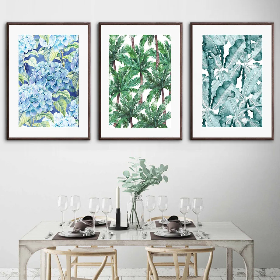 

Palm Tree Banana Leaf Orchid Watercolor Wall Art Canvas Painting Nordic Posters And Prints Wall Pictures For Living Room Decor