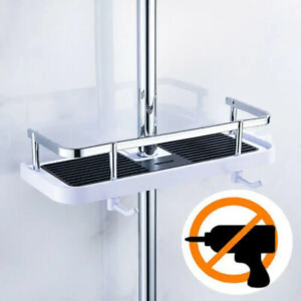 

Bathroom Shelf Shower Storage Holder Rack Organizer Shampoo Tray Stand No Drilling Floating Shelf For Wall Household Item