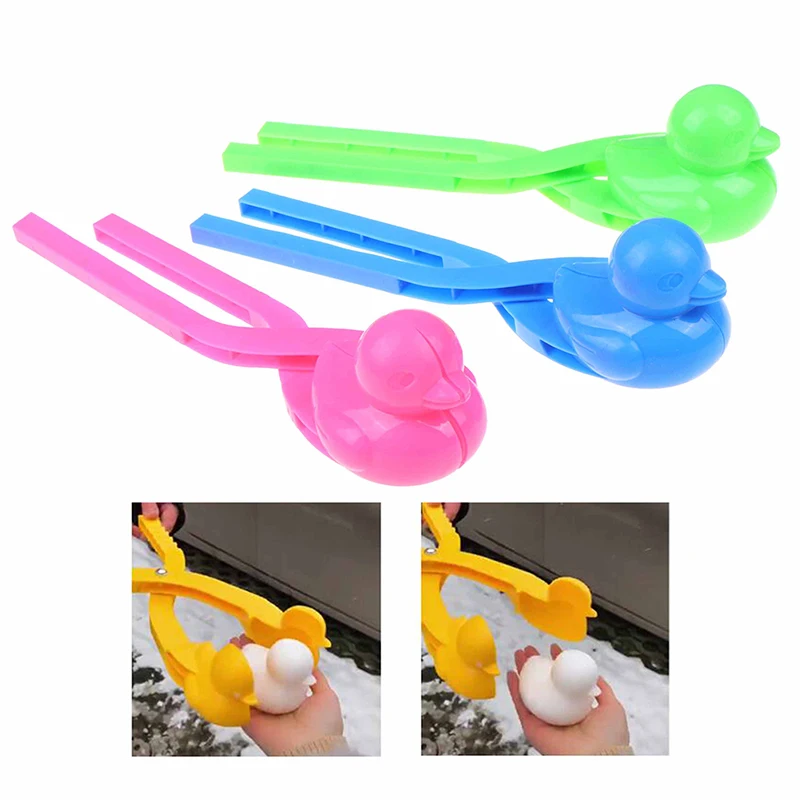 Creative Outdoor Fun& Sports Cartoon Lovely Duck Shaped Snowball Maker Clip Children Outdoor Winter Snow Sand Mold Tool