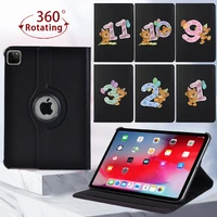 tablet case for apple ipad air 4air 2air 3air 1 360 rotating arabic numeral series case cover free stylus
