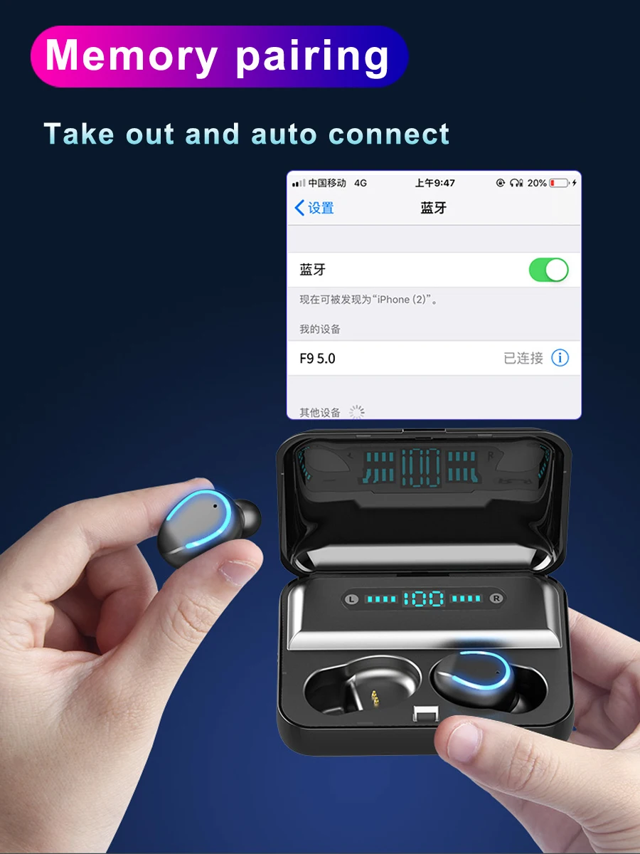 TWS 5,0 Bluetooth наушники беспроводные наушники HIFI 8D бас стерео гарнитура громкой связи бинауральные звонки беспроводные наушники
