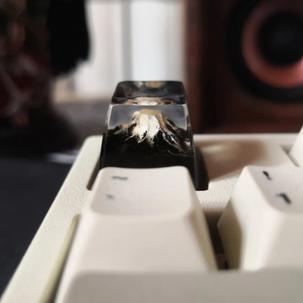 Смола без подсветки Fuji Mount Keycap Снежная горная вулканическая конструкция ESC Keycap для переключатель Cherry механическая клавиатура DIY украшения - Цвет: Volcanic keycap