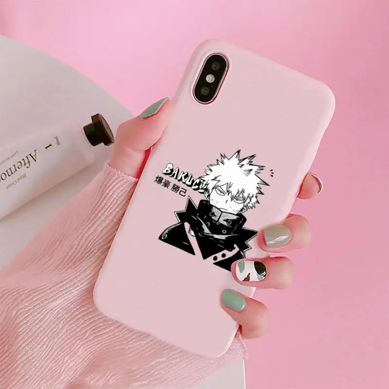 

My Hero Academia Phone Case Candy Color for iPhone 6 7 8 11 12 s mini pro X XS XR MAX Plus