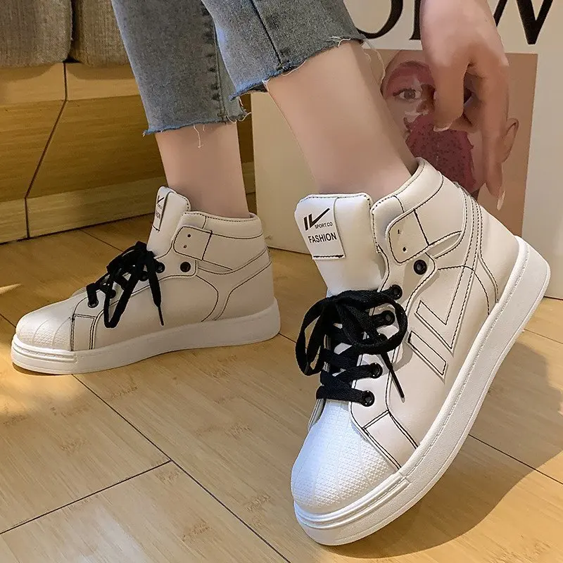 

2020 Hot Flats Woman Sneakers Women's Shoes Ladies Casual Breathable Female Vulcanized Shoes Lace Up Woman Comfort Walking Shoes