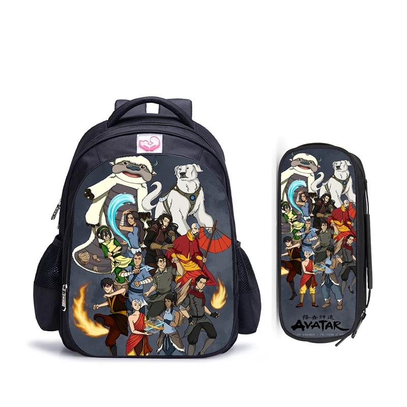 16 Inch Avatar The Last Airbender Backpack Children School Bags Orthopedic Backpack Teenager School Boys Girls Travel Backpacks